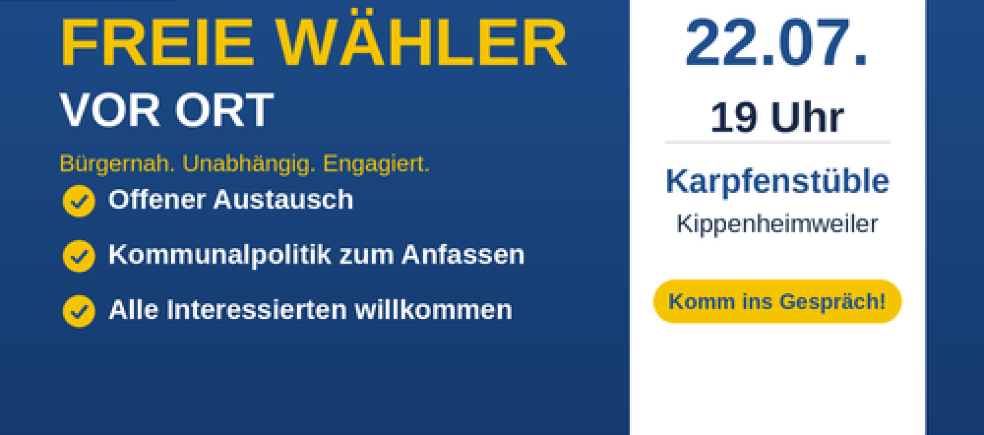 Kommunalpolitik zum Anfassen: Offener Austausch am 22. Juli in Kippenheimweiler