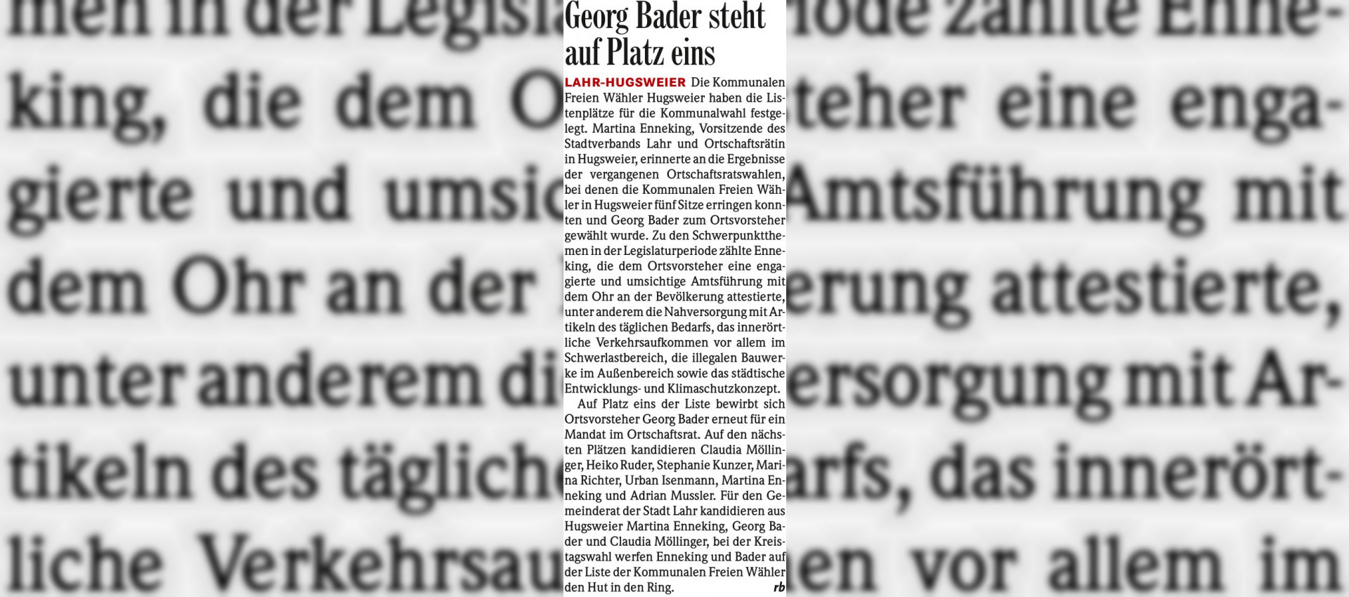 Georg Bader steht auf Platz eins